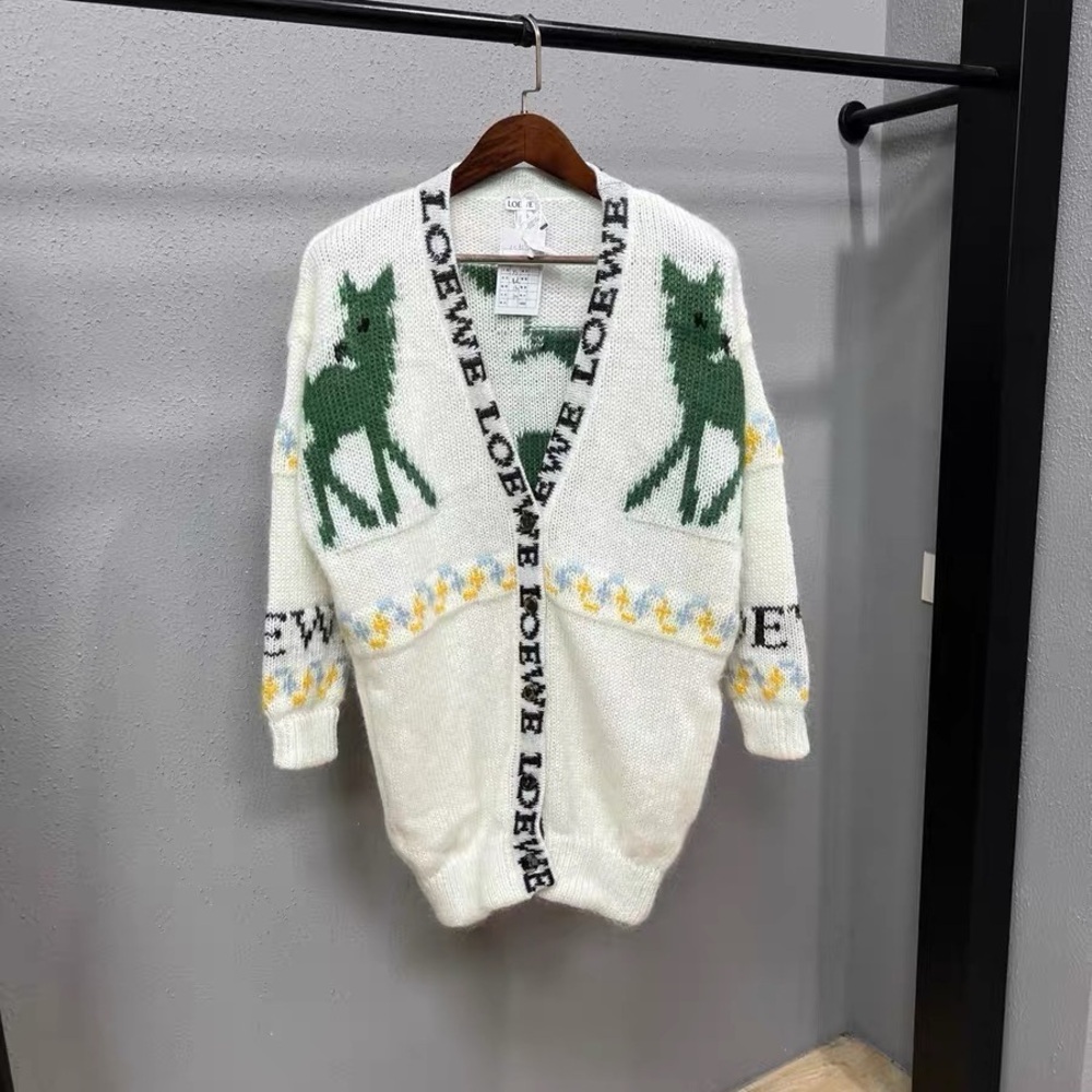 Authentic Loewe White and Green Women's Sweater